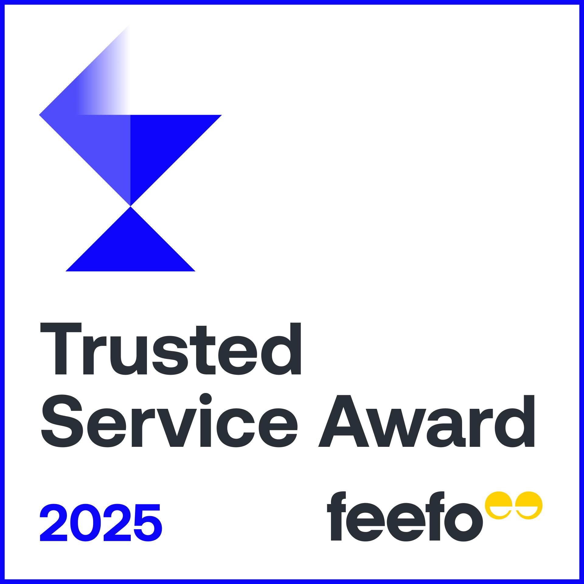 Feefo Trusted Service Award, 2025