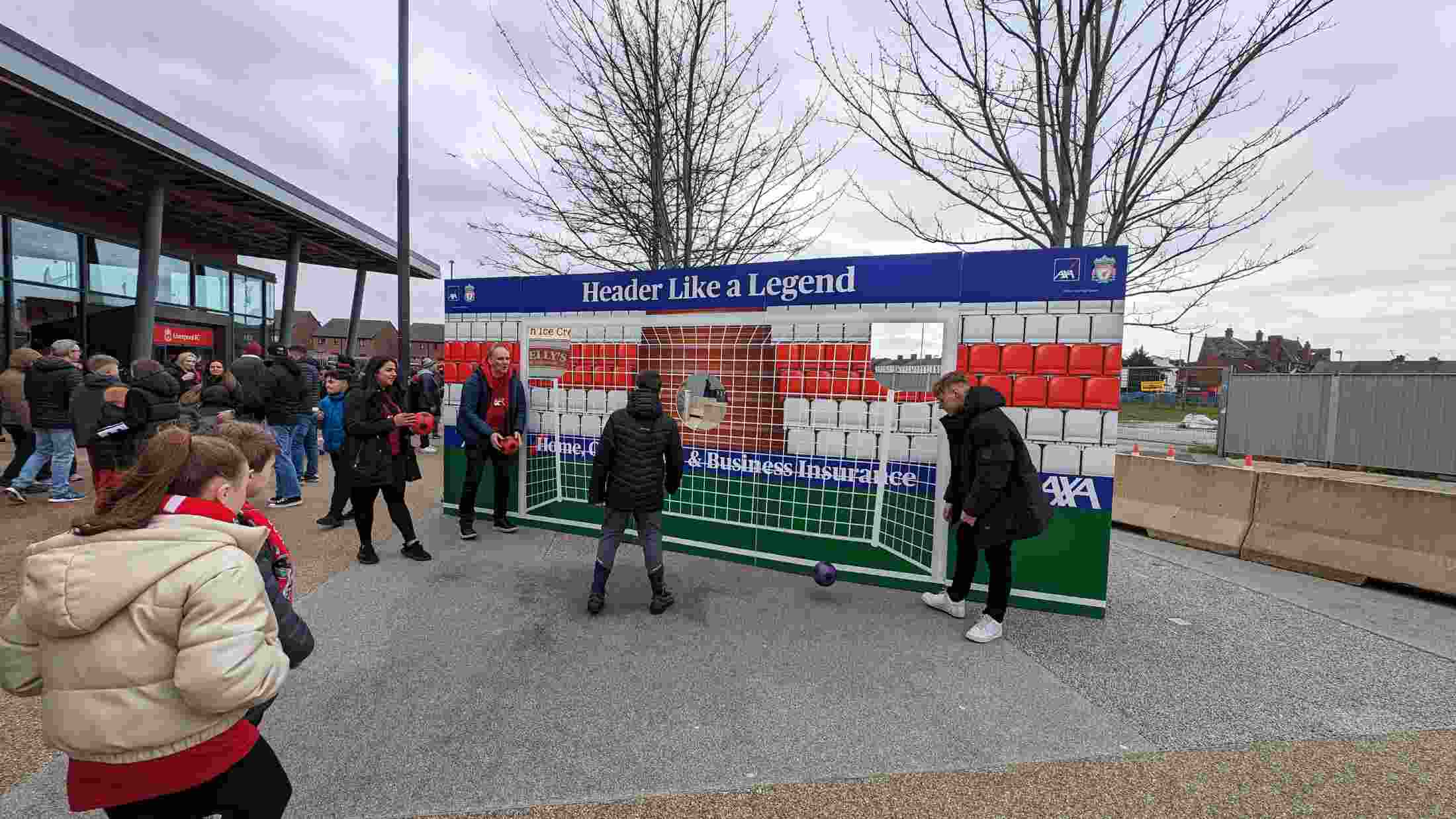 LFC fans playing football game in the fare zone