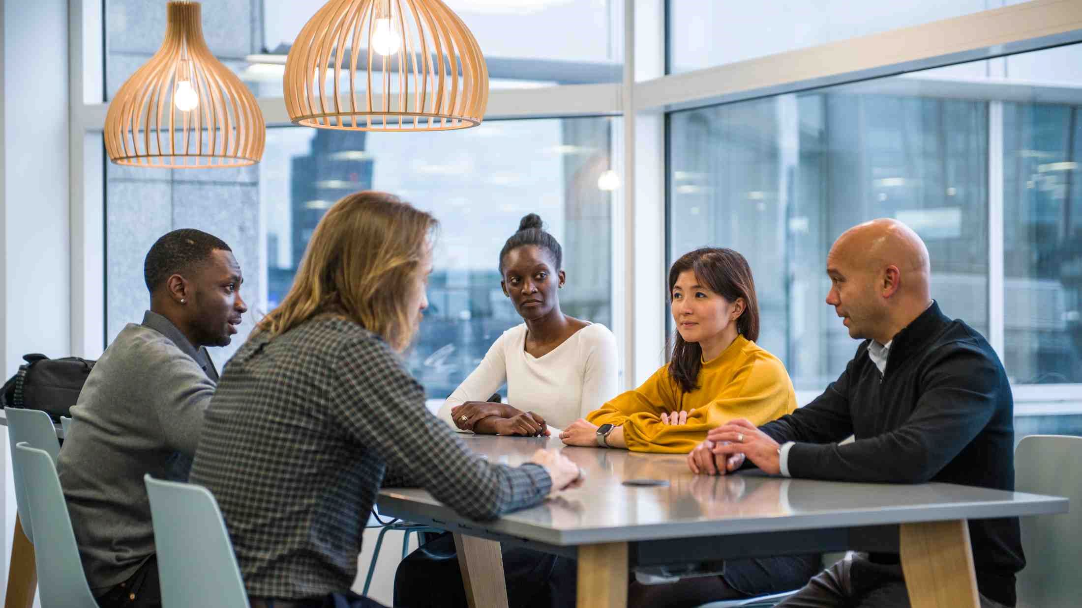 multi-ethnic business colleagues in office